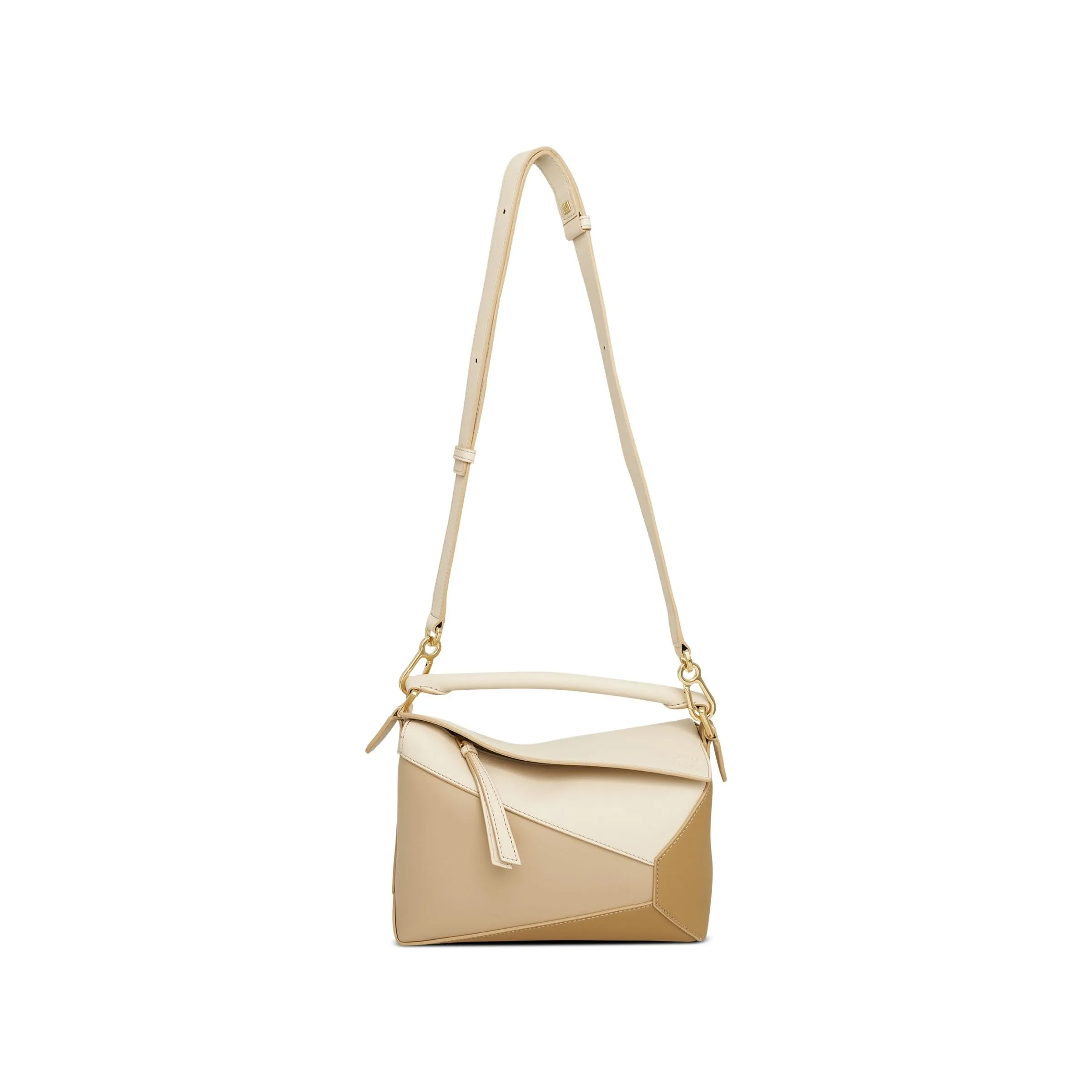 Small Puzzle Edge Bag in Nappa Calfskin in Angora/Beige