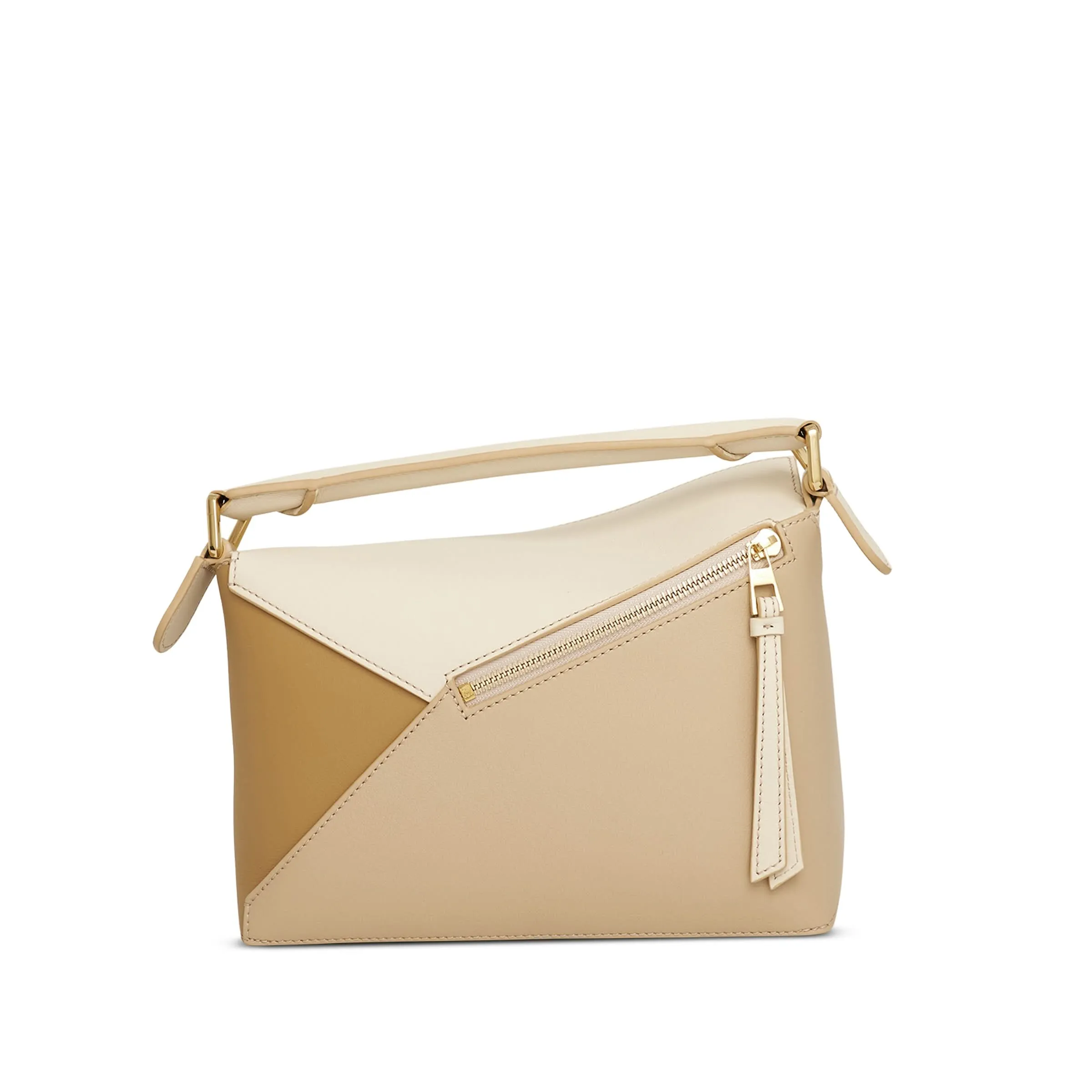 Small Puzzle Edge Bag in Nappa Calfskin in Angora/Beige