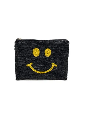 Smiley Face Beaded Change Purse