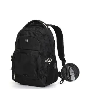 Swiss Design Medium Travel Backpack with USB Charging and Headphone Cord Port