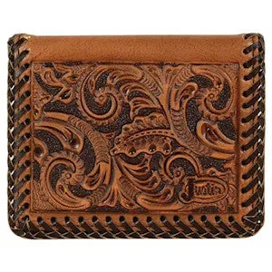 Trenditions Justin Men's Card Case Tooled Whipstitch Wallet