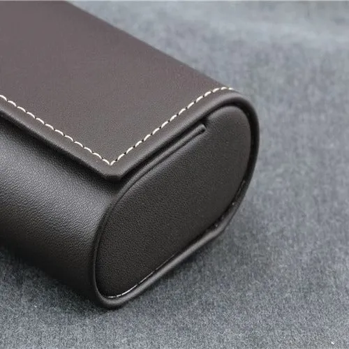 Ultra-light and Simple Leather Anti-pressure Retro Portable Glasses Case