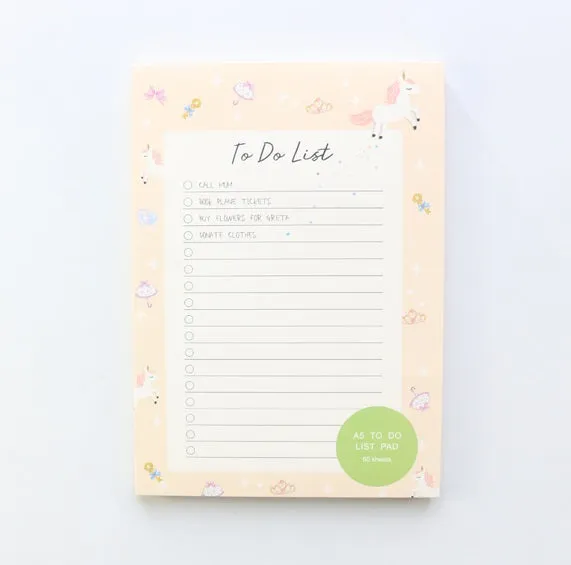 Unicorn To Do List - Memo Pad