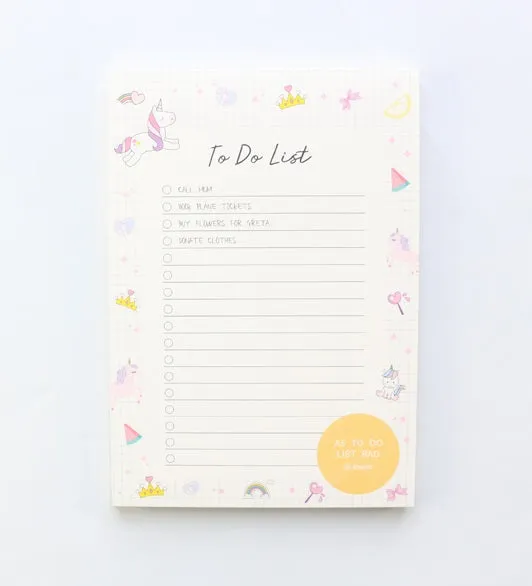 Unicorn To Do List - Memo Pad