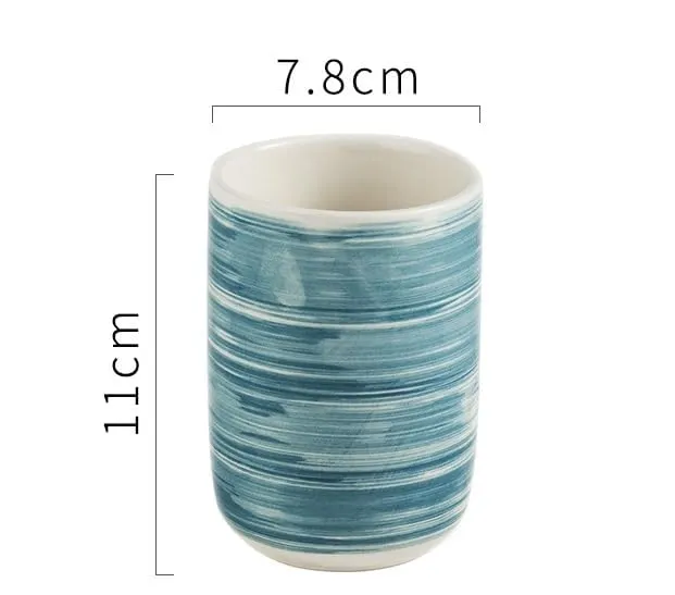 Urbane Home Toothbrush Holder | Toothbrush Holder with Metal Tray | Counter Top Toothbrush Holder | Bathroom for Wash Basin | ZX072BG-2T | Pack of 2 | Blue & Gray