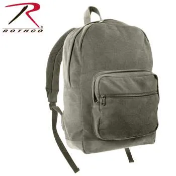 Vintage Style Canvas Teardrop Backpack With Leather Accents