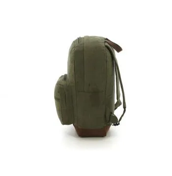 Vintage Style Canvas Teardrop Backpack With Leather Accents