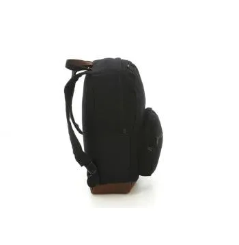 Vintage Style Canvas Teardrop Backpack With Leather Accents