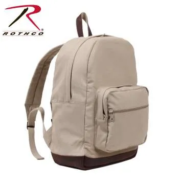 Vintage Style Canvas Teardrop Backpack With Leather Accents