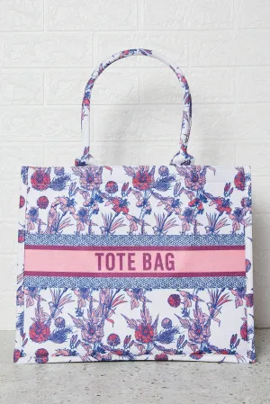 Women Purple Printed Tote Bag