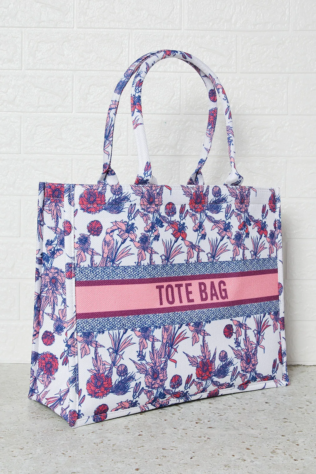 Women Purple Printed Tote Bag