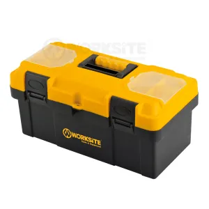 WORKSITE Plastic Tool Box - 19 inches Separate accessory storage box and non-slip handle. Ideal for storing nails, screws, nut, bolt, bits, fasteners and more- WT8076 / WT8078